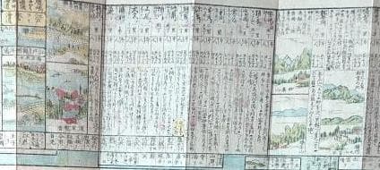 19　諸国順覧・懐寶道中圖鑒　彩色図　折1帖