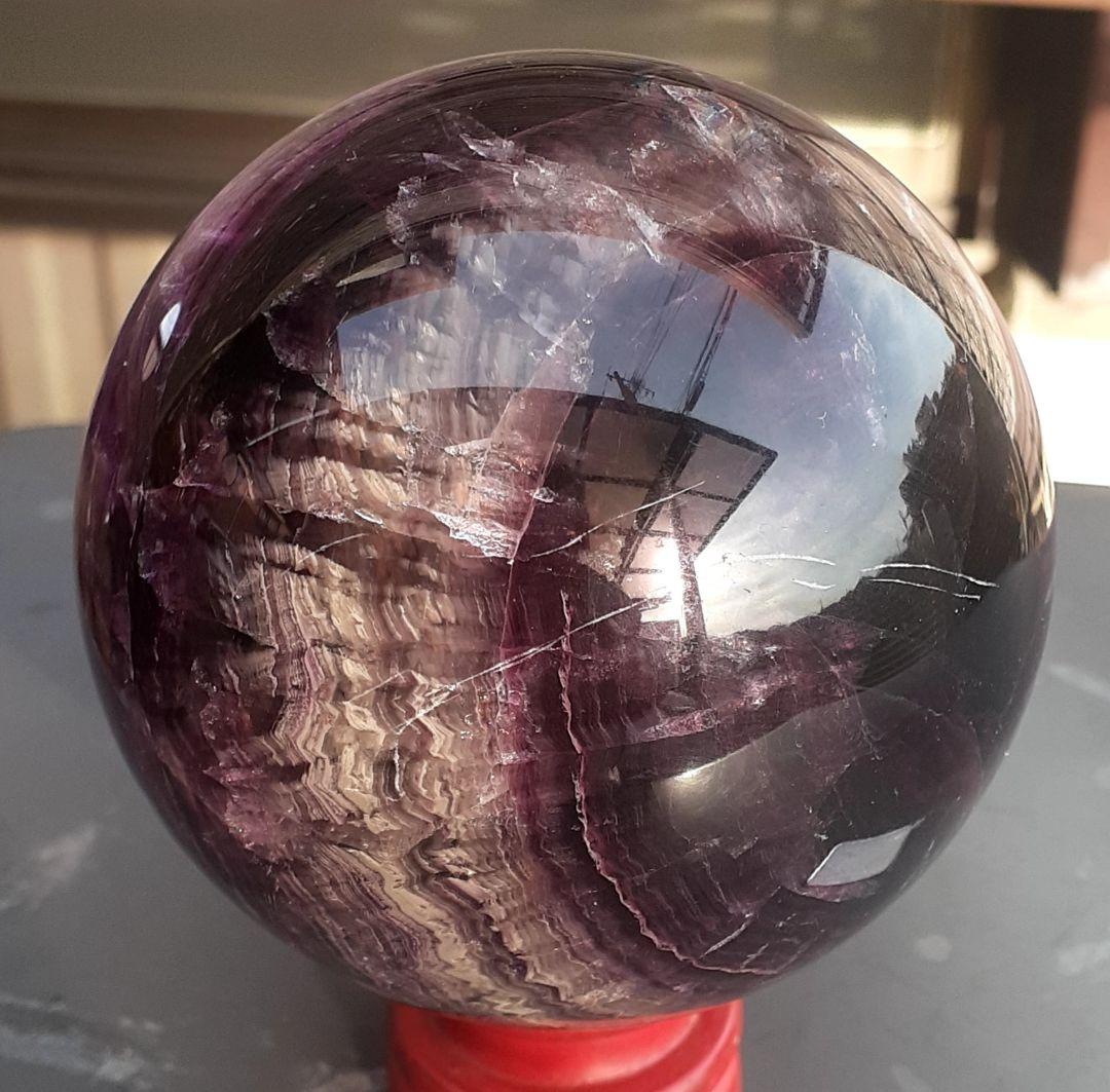 お値下げ！　紫色天然石　丸玉　直径8.7cm　重量1150g