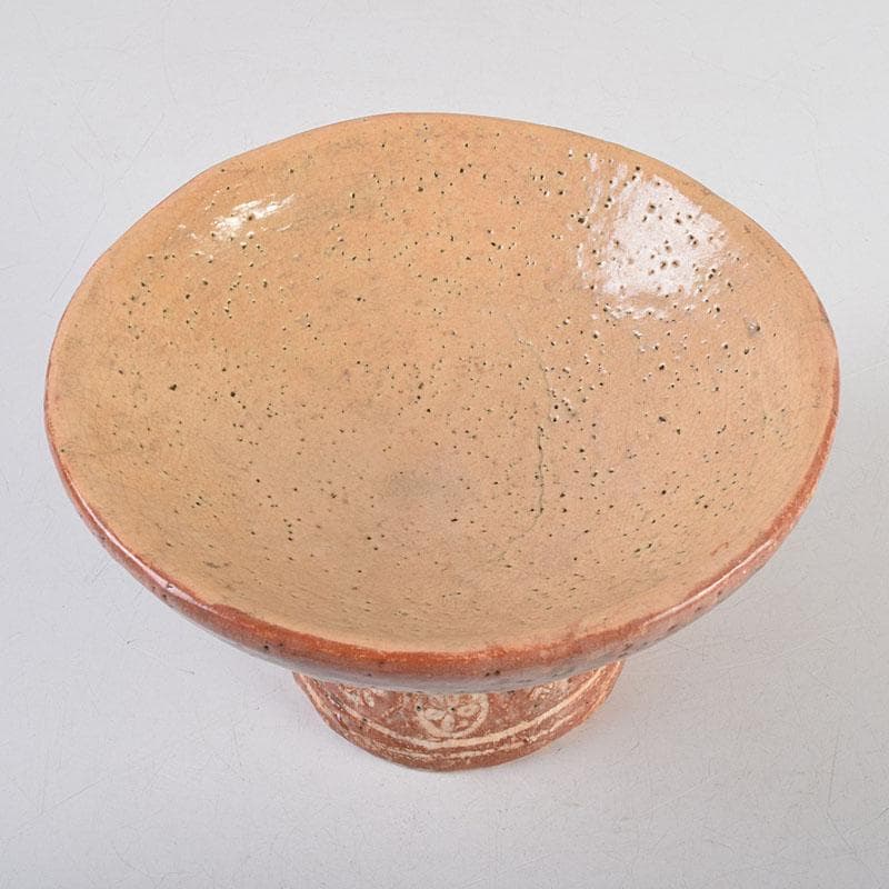 茶道具　佐々木松楽造　赤楽焼　大馬上盃　菓子器　仕覆付　共箱　M　R9476