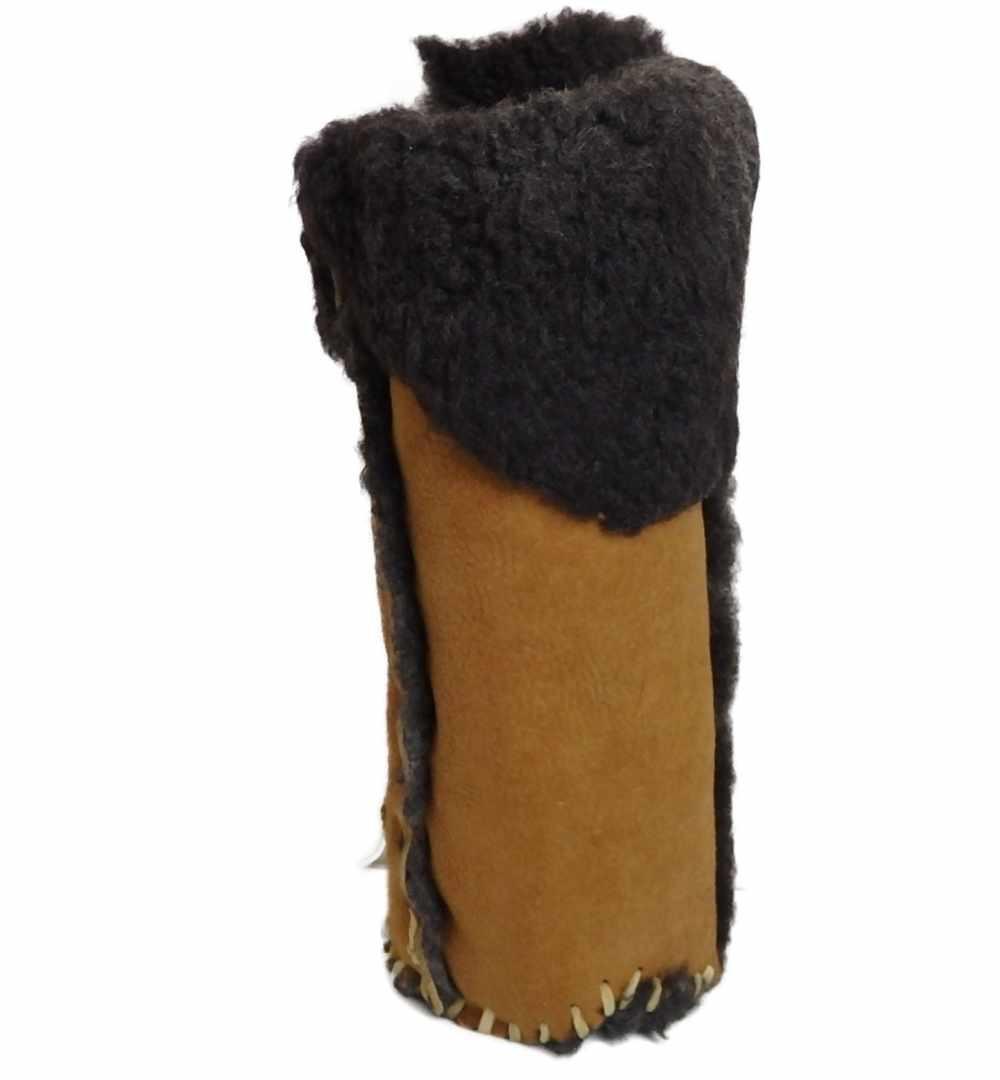 新品処分Malibu Cowboy 本革 ムートン　レッグウオーマー キャメル