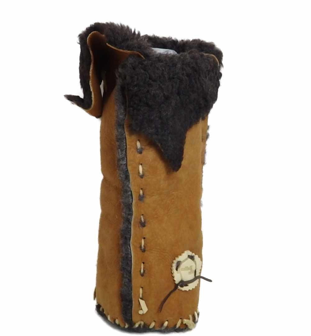 新品処分Malibu Cowboy 本革 ムートン　レッグウオーマー キャメル