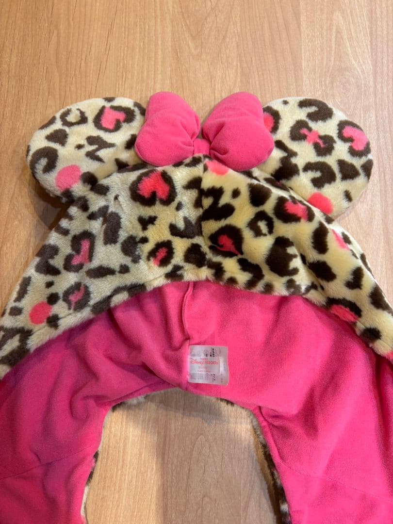 ミニーマウス ヒョウ柄キャップ