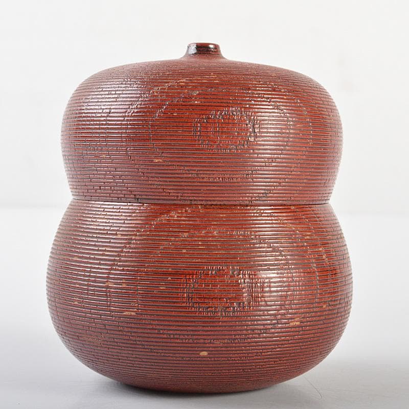 茶道具　越前塗　糸目　七宝蒔絵　瓢茶器　共箱　V　R6794