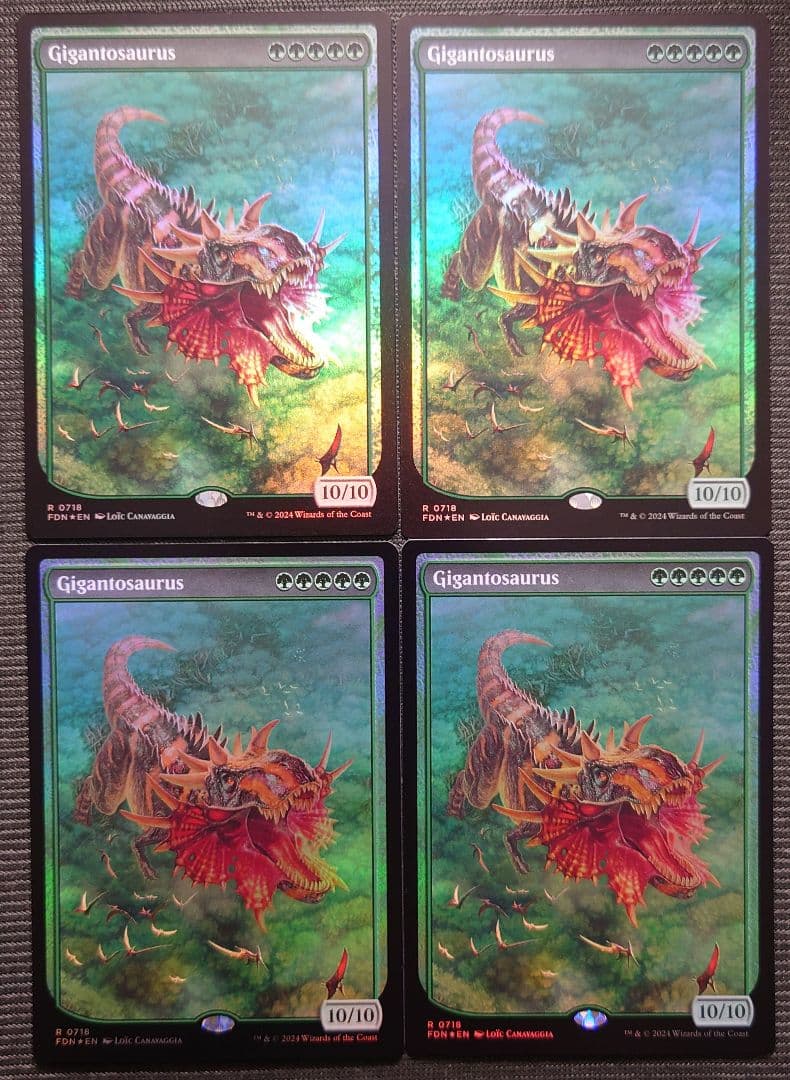 mtg テキストレス FOIL 4枚セット ギガントサウルス 英語版 fdn