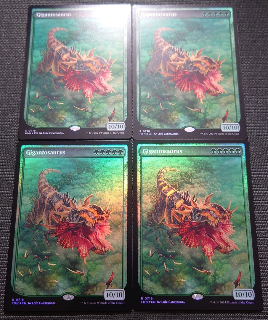 mtg テキストレス FOIL 4枚セット ギガントサウルス 英語版 fdn