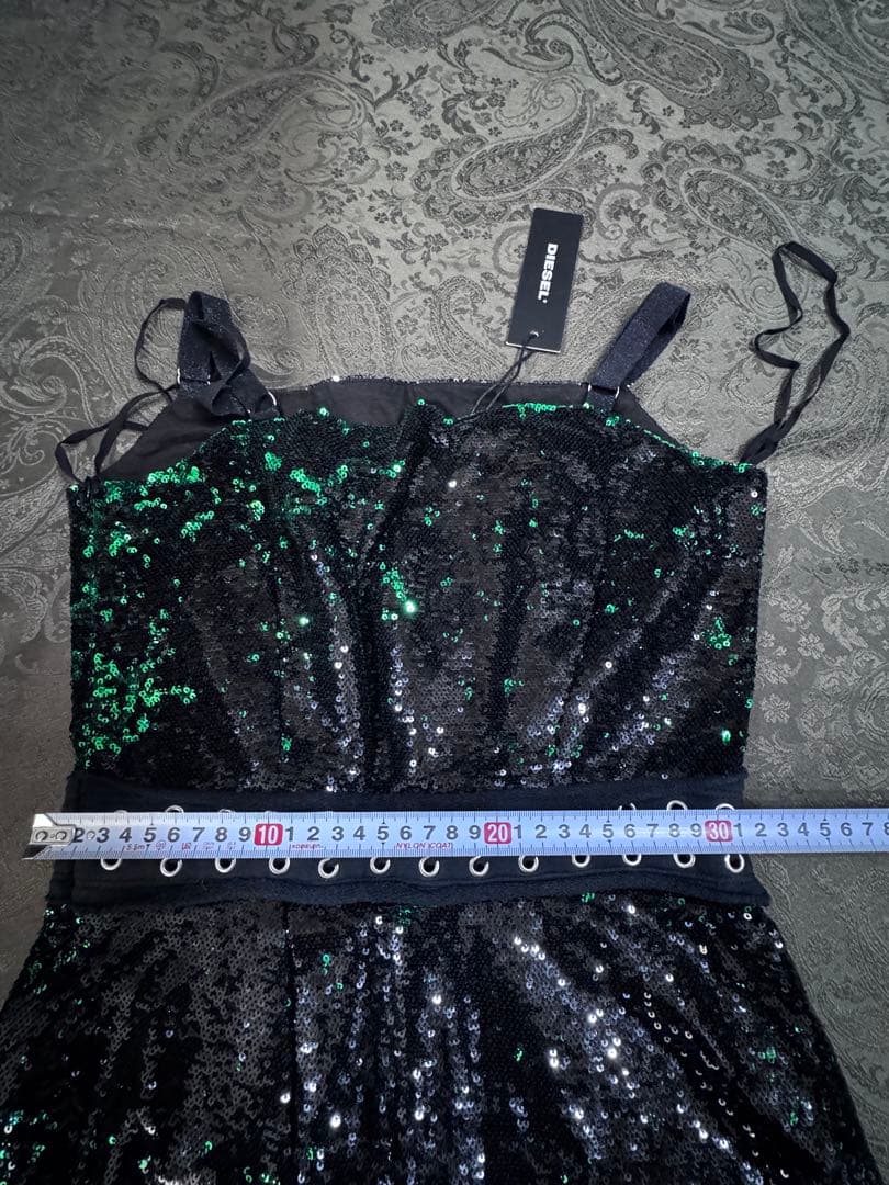 お値下げ中【新品未使用タグ付き】DIESEL総スパンコール ドレス／ワンピース