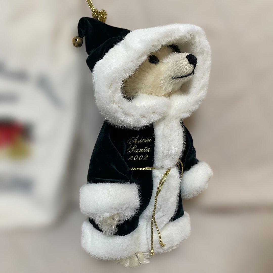 新品　シュタイフ　テディベア　ぬいぐるみアジアンサンタ2002 白いモヘア限定品