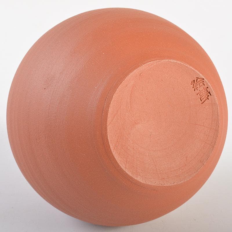 常滑焼　四代山田常山　山田絵夢　朱泥　徳利　酒器　共布共箱　V　R7538