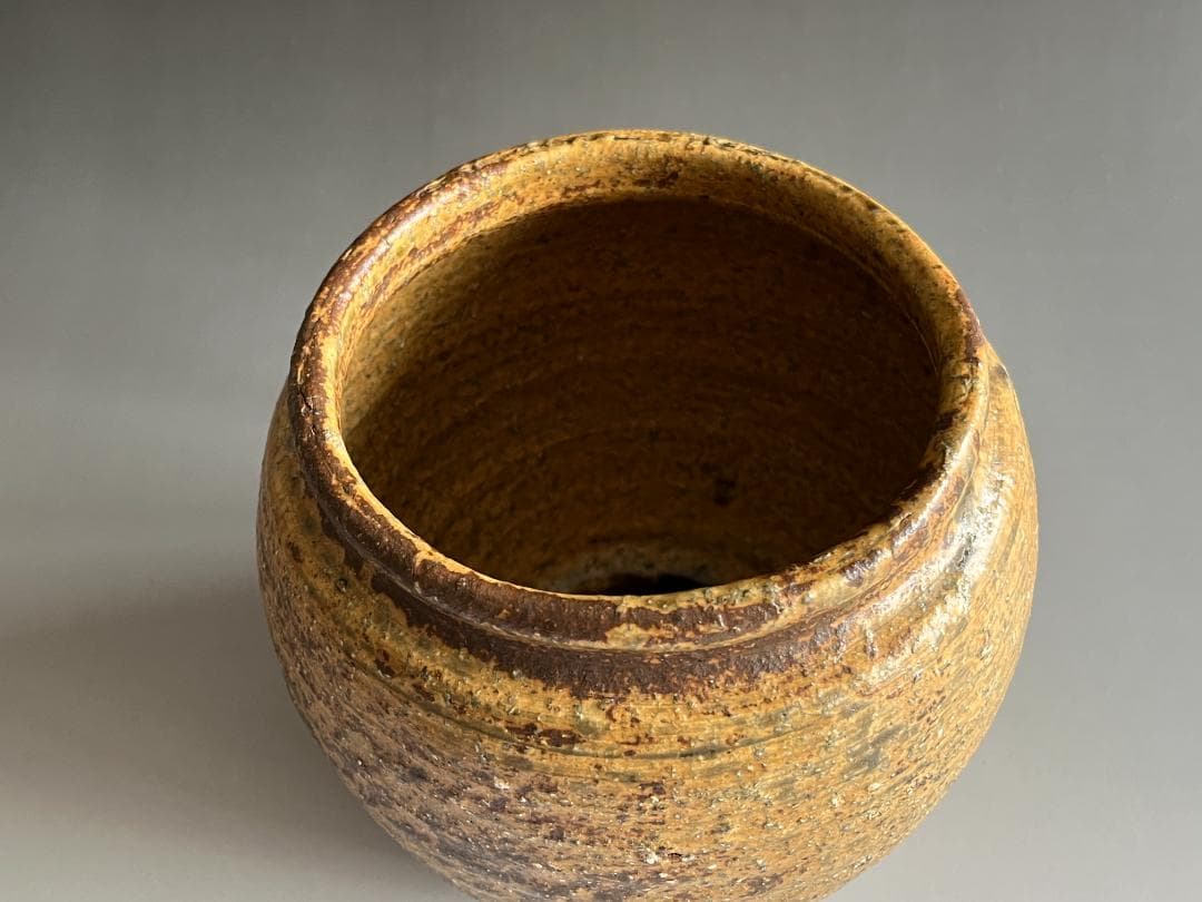 出雲焼　11代長岡空権　黄いらぼ　水指　而妙斎書付　茶道具　表千家