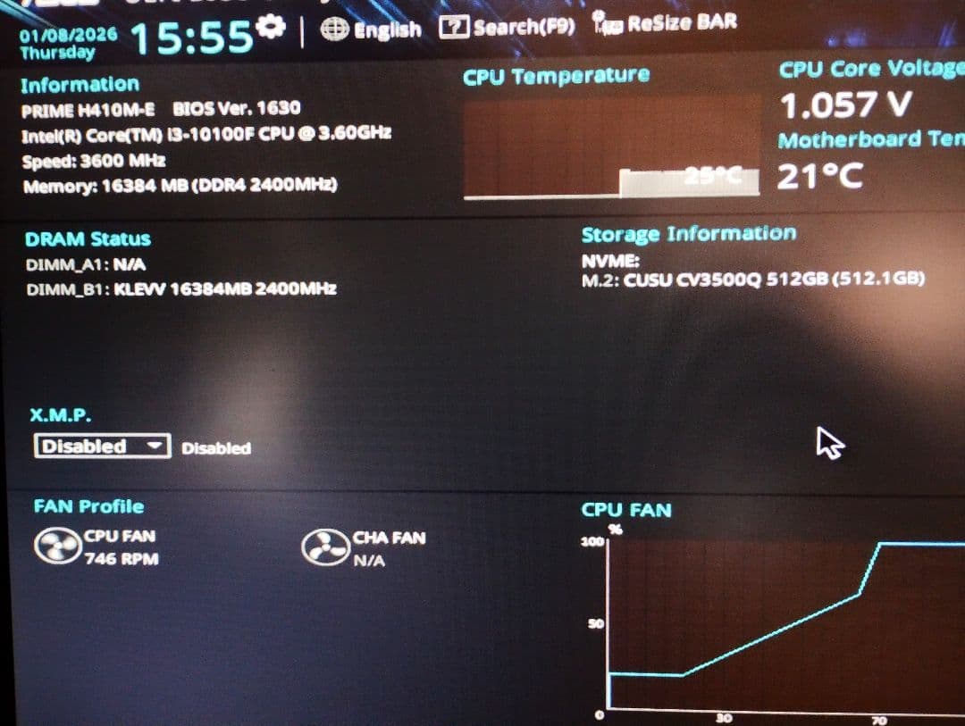 格安PC i3-10100F m.2 512GB RAM16GB