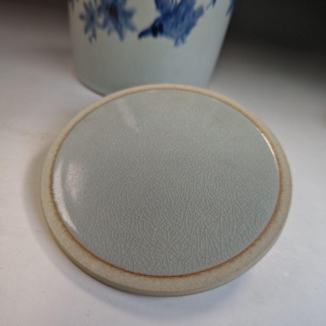 イ837 水指『手塚充』『安南写翡翠に楓の絵　水指　共箱』茶道具