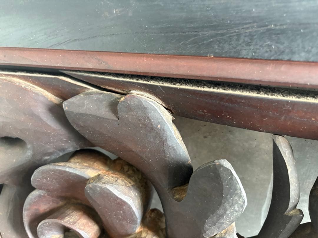 欄間　 らんま　檜？木彫り　各々１４ｋｇ弱　どっしり　アンティーク　菊　蓮？