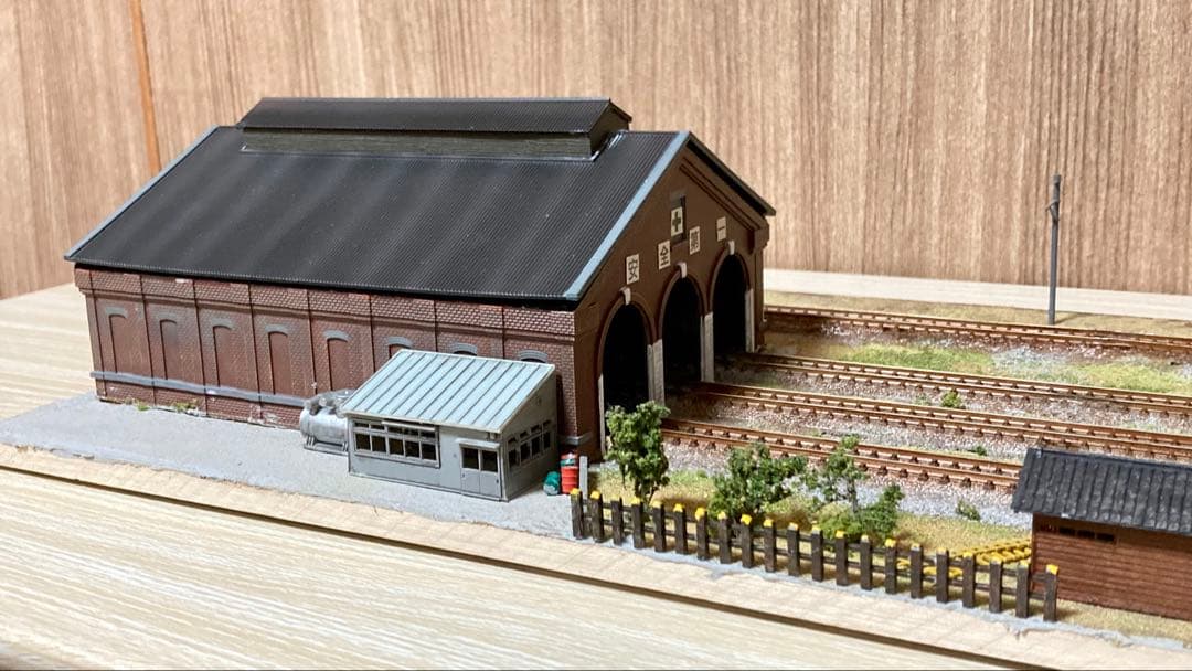 Nゲージ 鉄道模型ジオラマ 昭和のレンガ機関庫