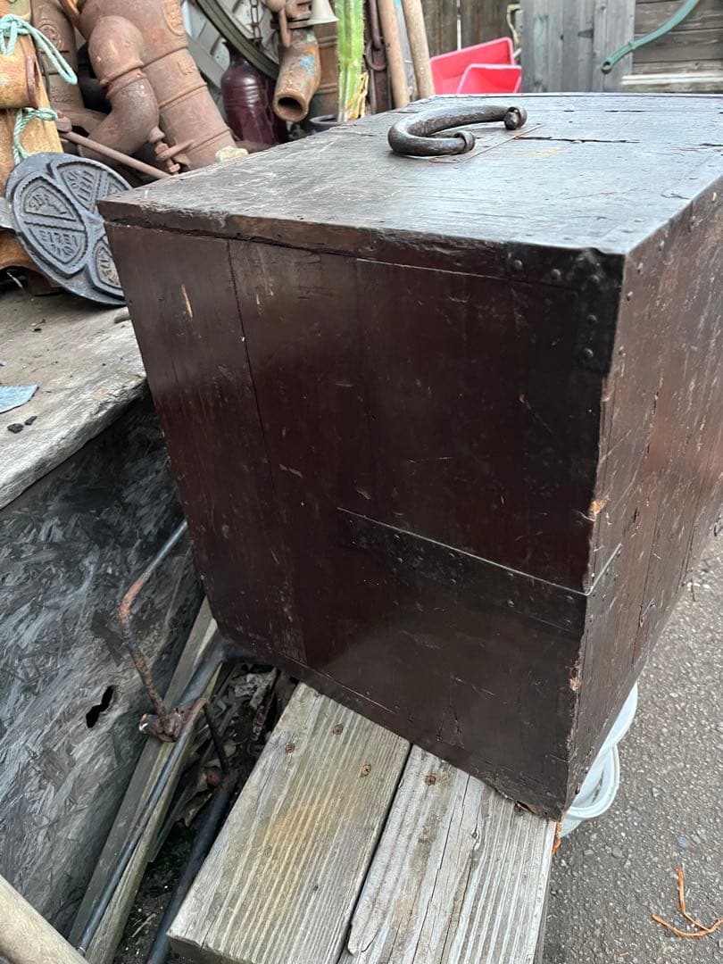 レトロ舟金庫、舟金庫、レトロ金庫、木製金庫、昭和レトロ金庫、舟箪笥