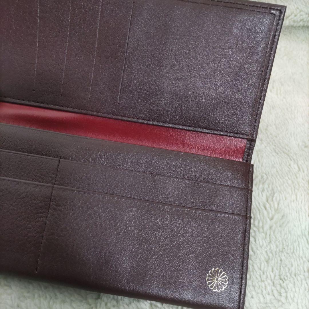 皇室　皇居　限定　長財布　折り財布　こげ茶　本革