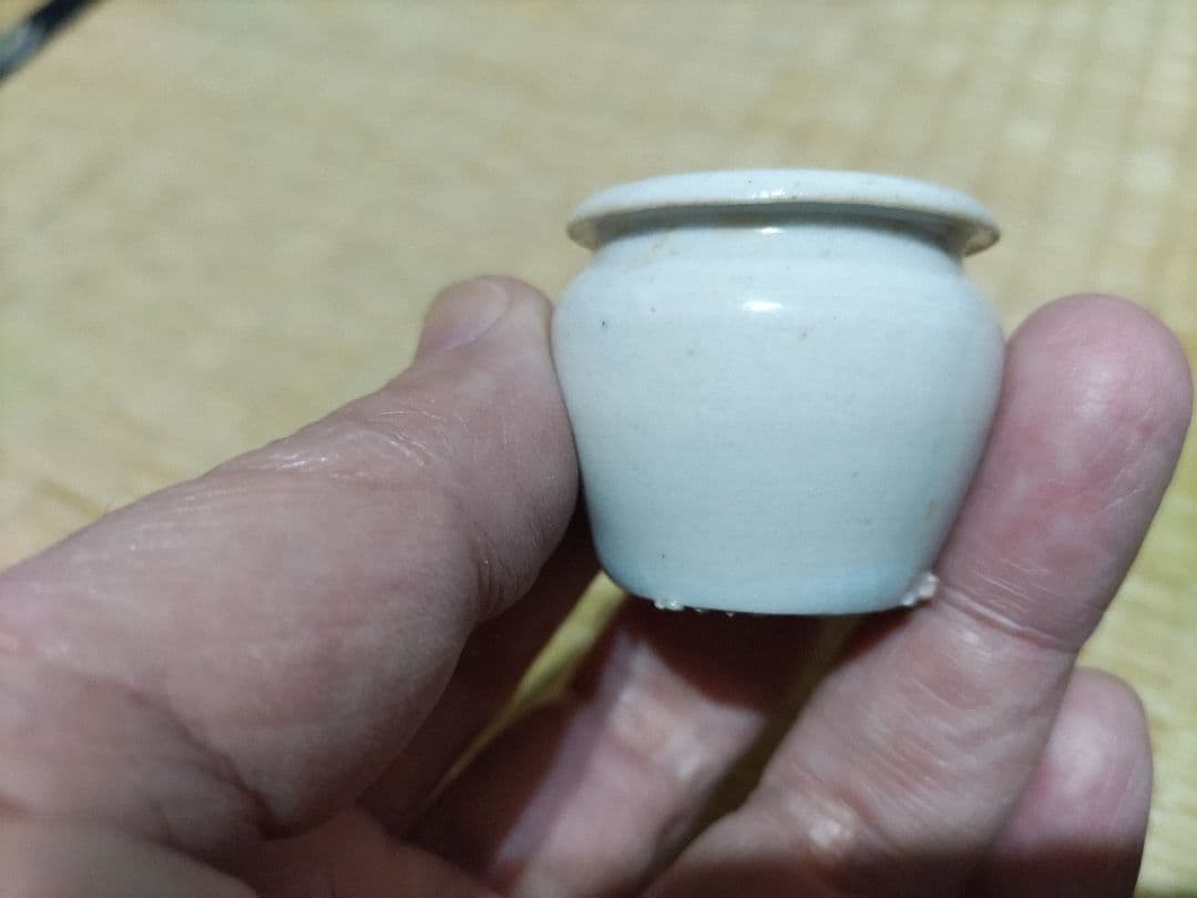 李朝　初期　白磁　祭器・化粧道具　３点（小皿・盃・小壷）官窯作か？無傷完品！