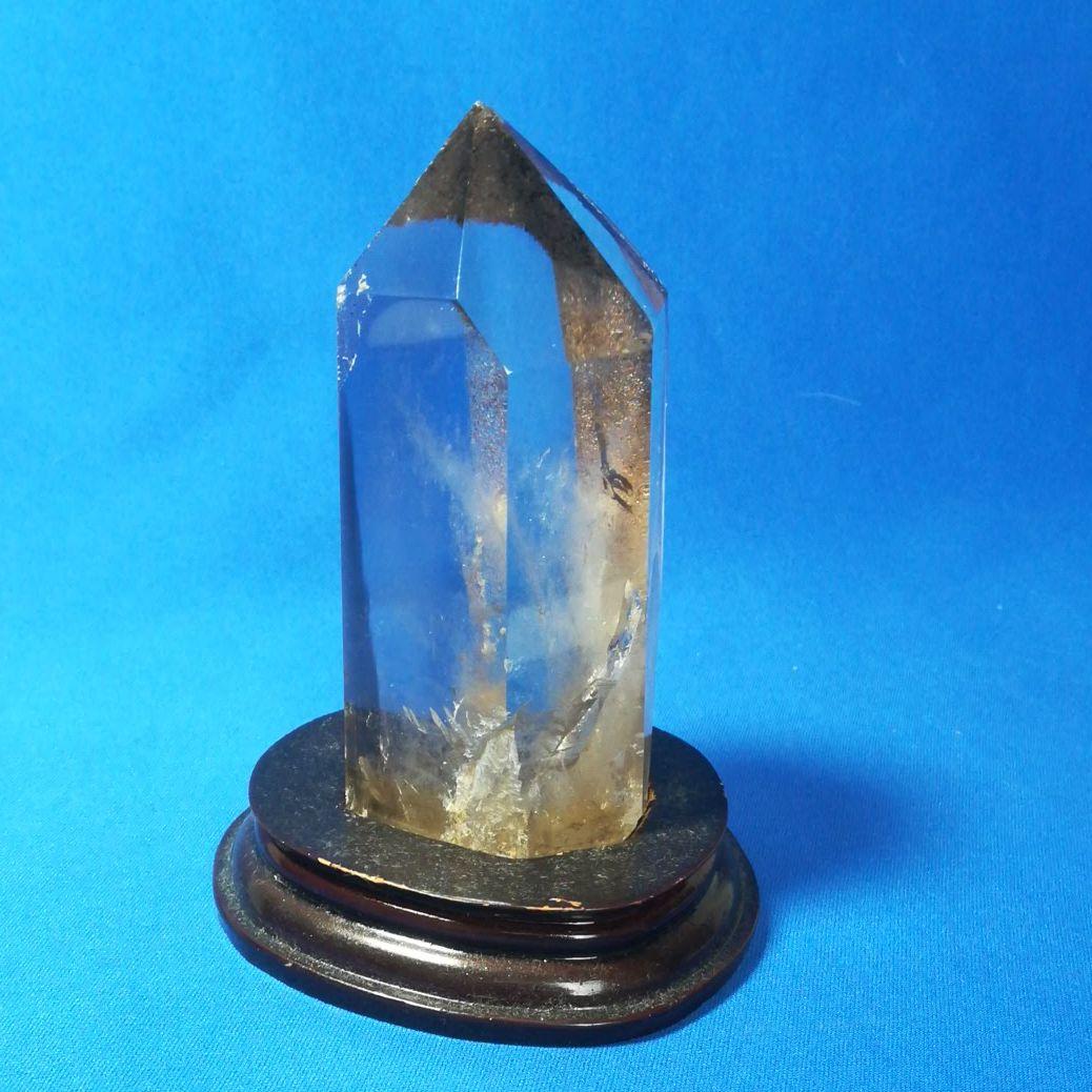 天然石　水晶原石　水晶ポイント　台座付き