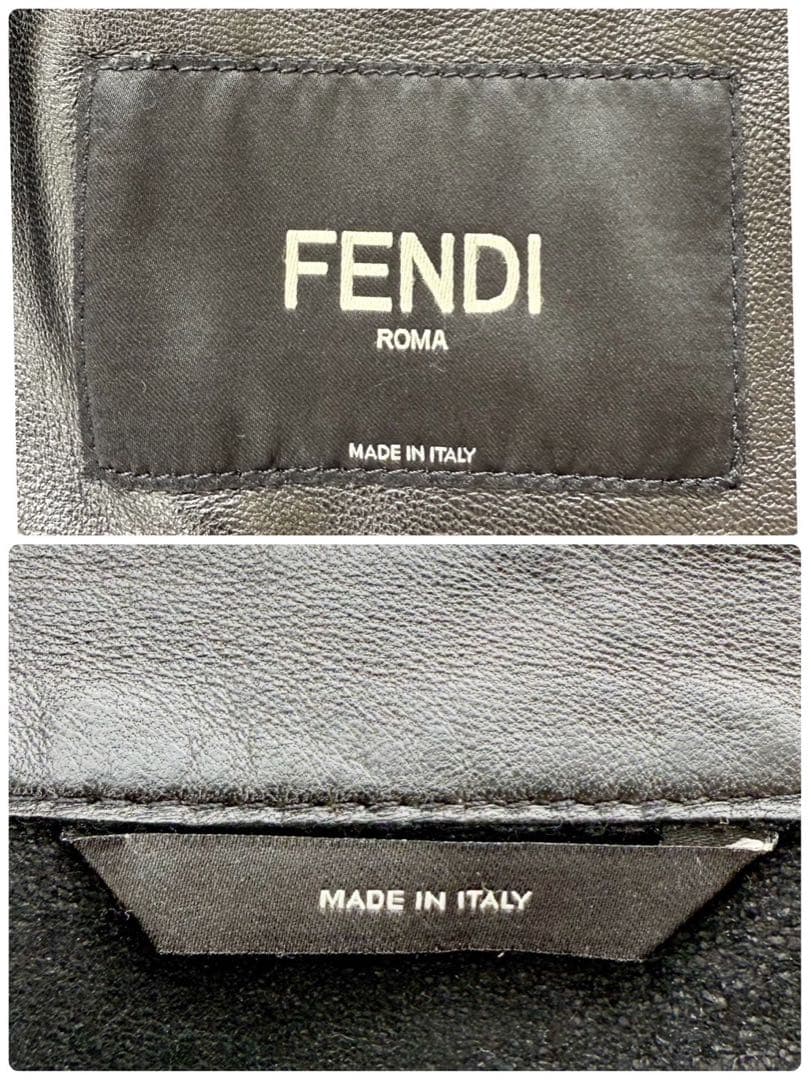 希少 FENDI バッグバグズ レザージャケット ライダース モンスター 52