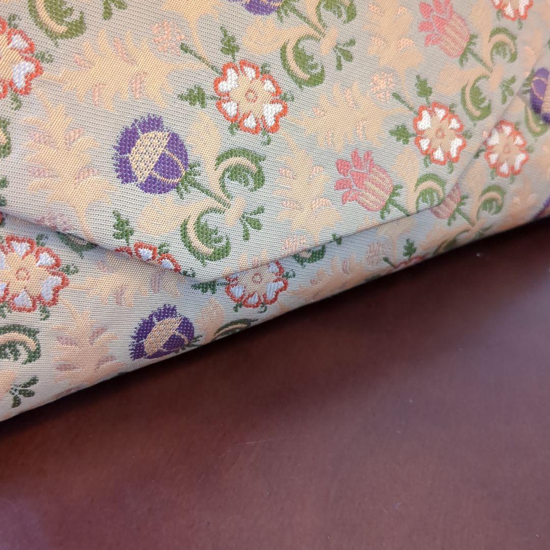 徳斎 未使用品 数寄屋袋 茶道具 金襴 葡萄牙錦 表·裏千家 和クラッチバッグ