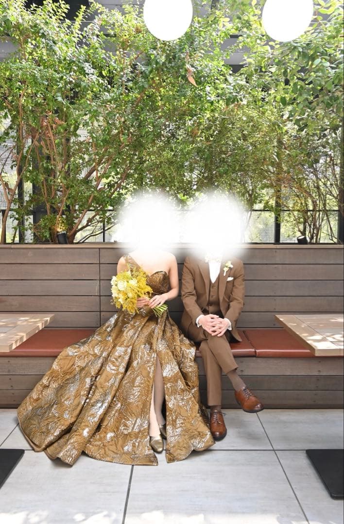 ウェディングドレス　confetti ブラウン　カラー　ブライダル　結婚式