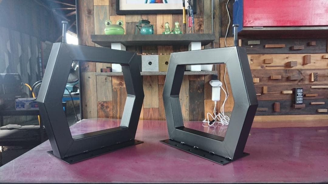 マットブラックでアイアンな極太鉄脚♪ 50×300×350mm 六角型 3脚