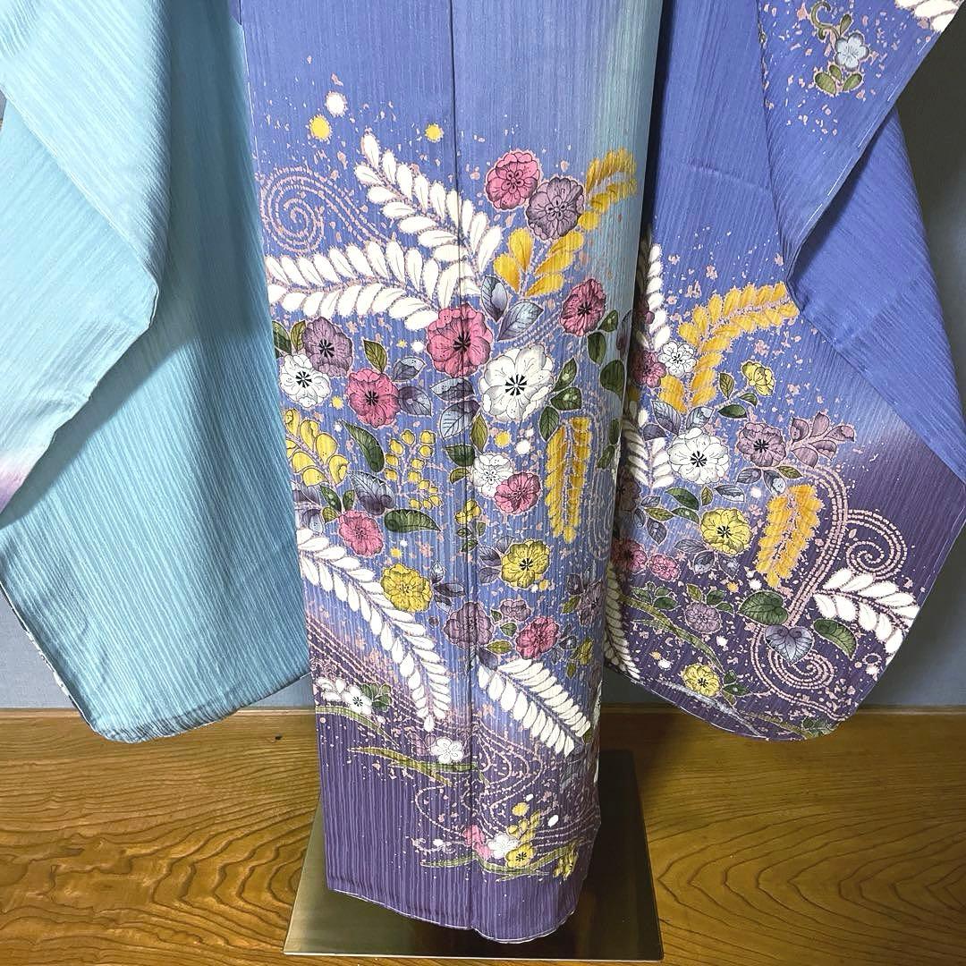 振袖フルセット　高身長　新品友禅　辻ヶ花　成人式振袖　振袖　裄丈69 しつけ糸付
