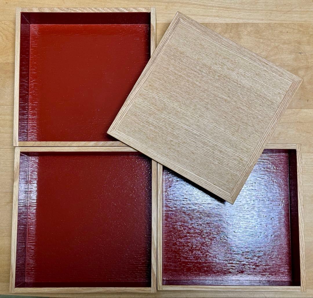 松屋漆器店白木三段重(仕切り無し)
