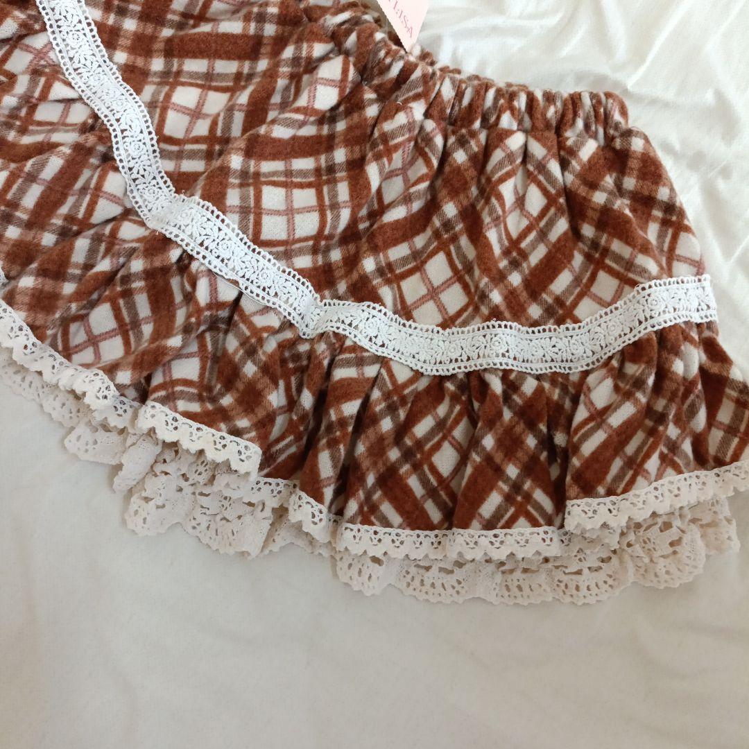 【タグ付き】LIZ LISA　00S希少　起毛チェックコットンレース　スカパン