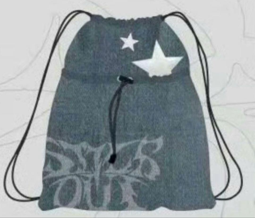 NMIXX Fe3O4 jyp ポップアップ限定 デニム バッグ ナップサック