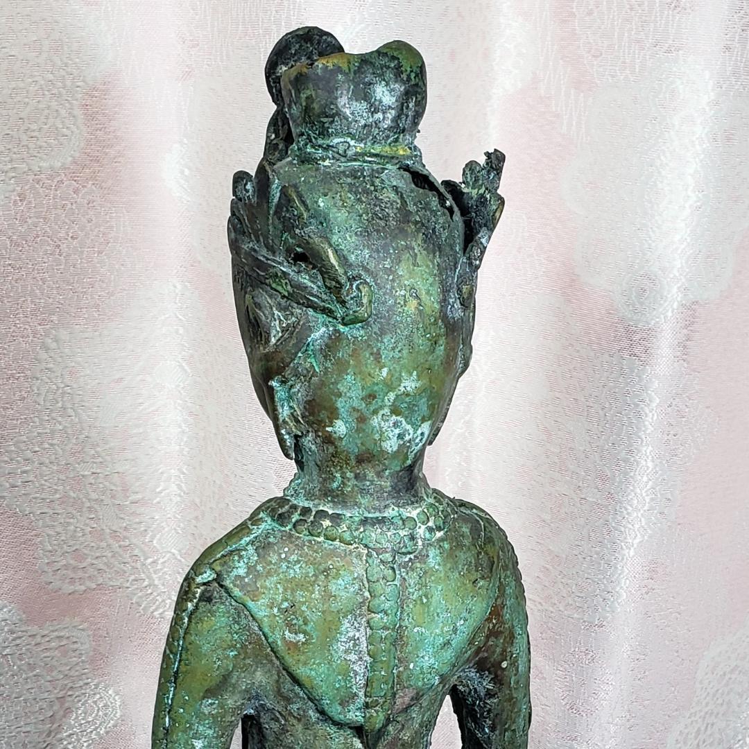 【博物館級】◆新羅金銅観音菩薩立像 新羅仏 仏像◆検）天平仏 飛鳥仏 空海