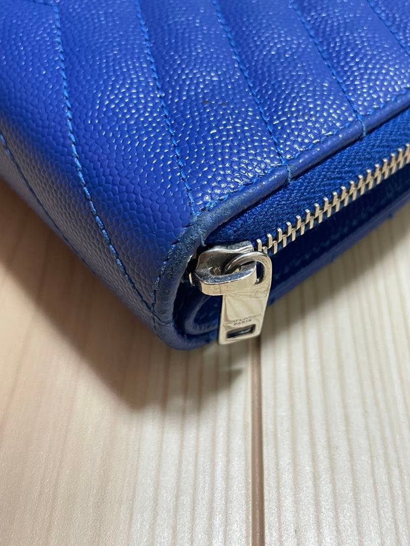 SAINT LAURENT ブルー 二つ折り財布