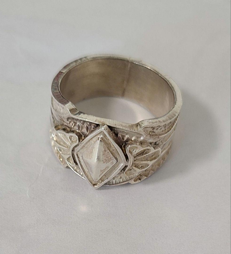 ナバホ族 Gary Reeves作 スタンプワーク リング シルバー