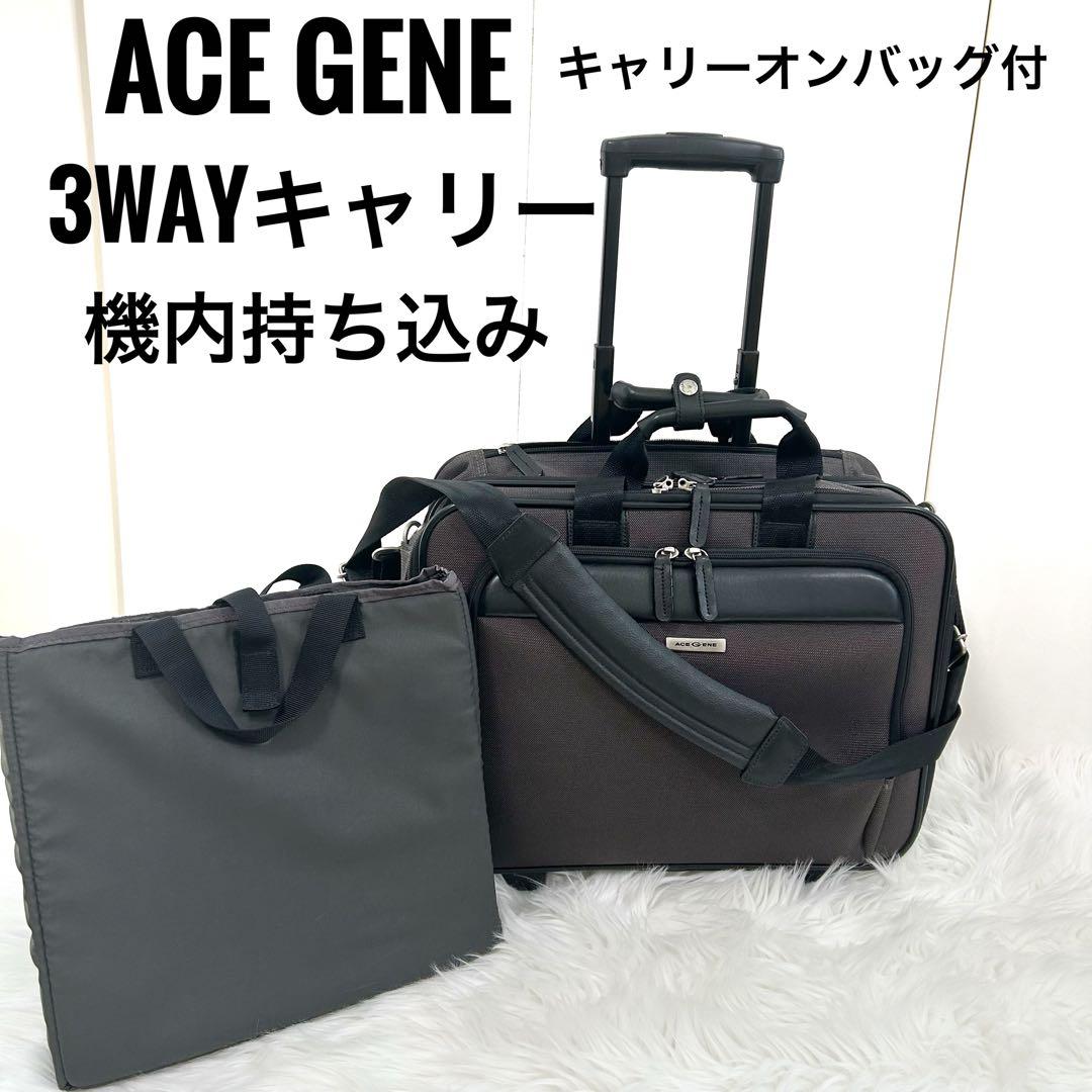 極美品 ACE GENE エース キャリービジネスバッグ 3way 機内持ち込み