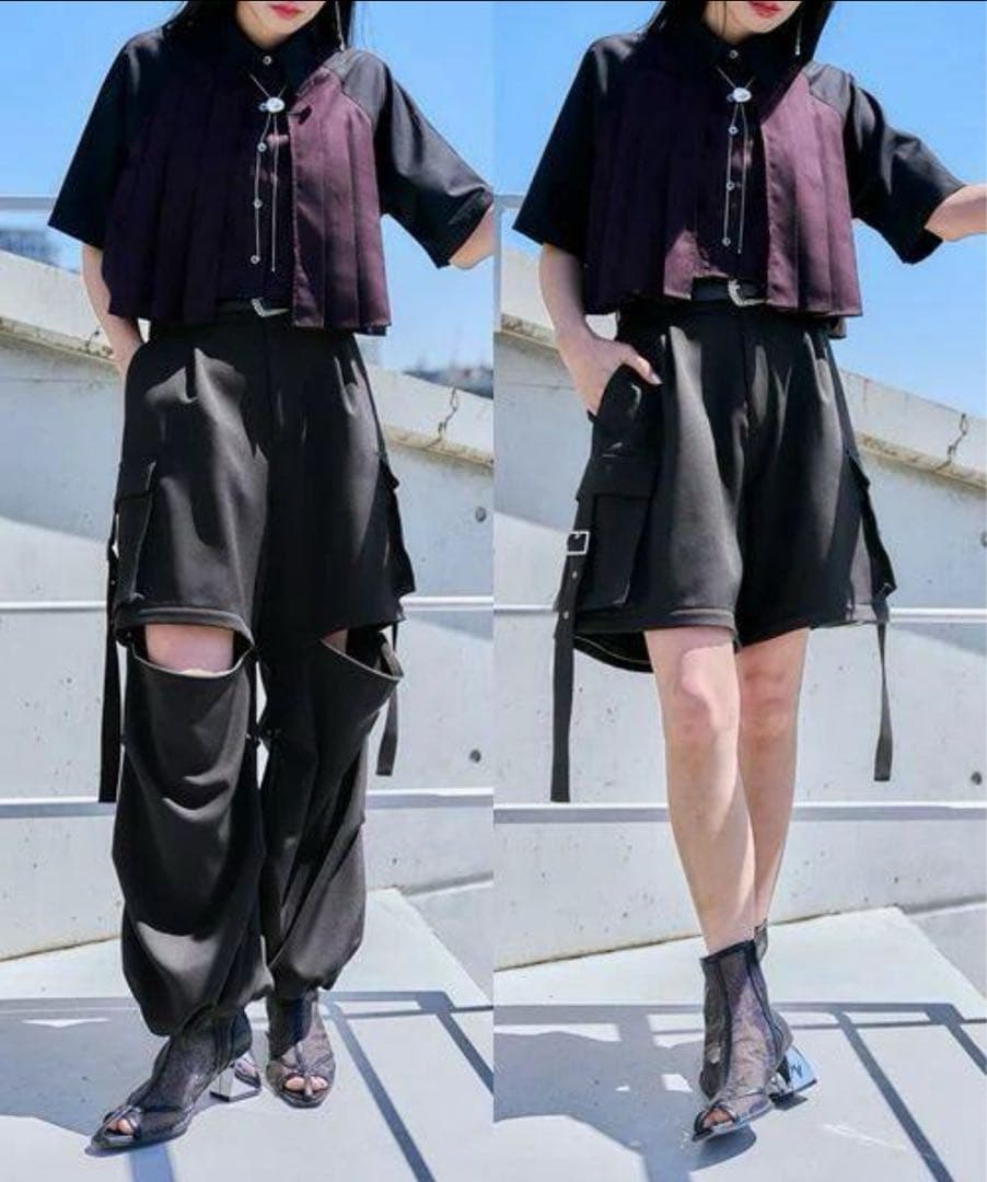 HARE ハレ 2WAYメタルカーゴパンツ　黒　極美品