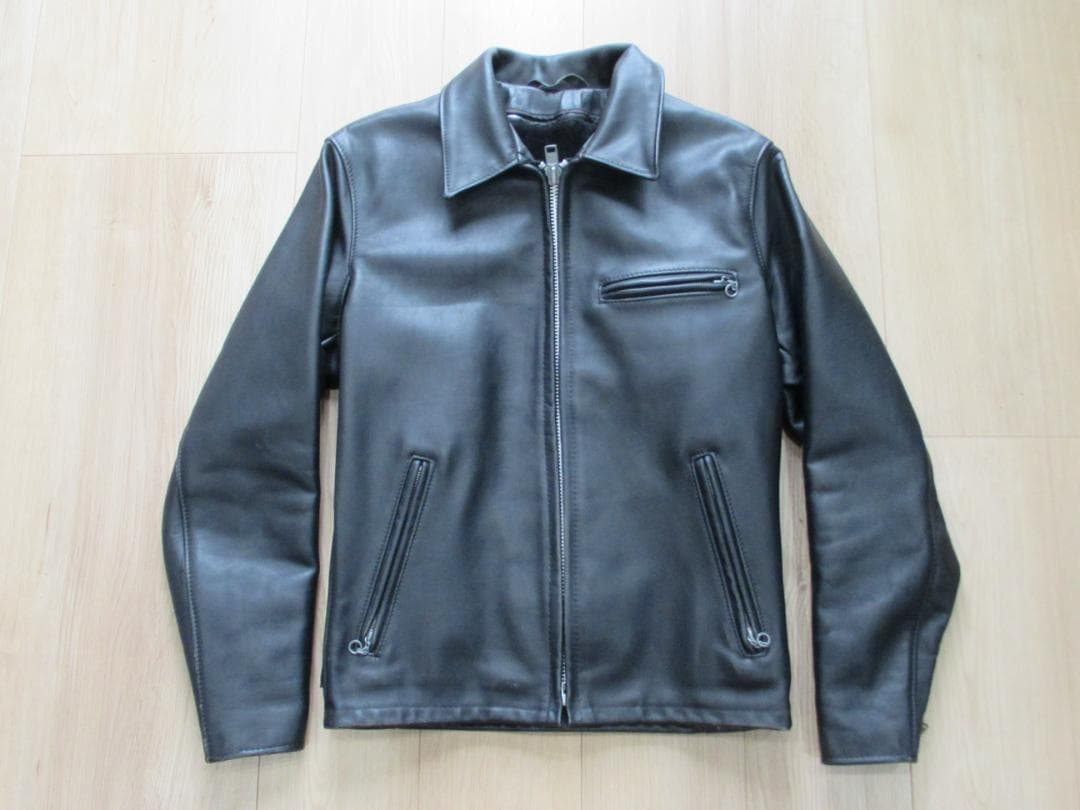 SCHOTT USA 643 ブラックレザー シングルライダースジャケット