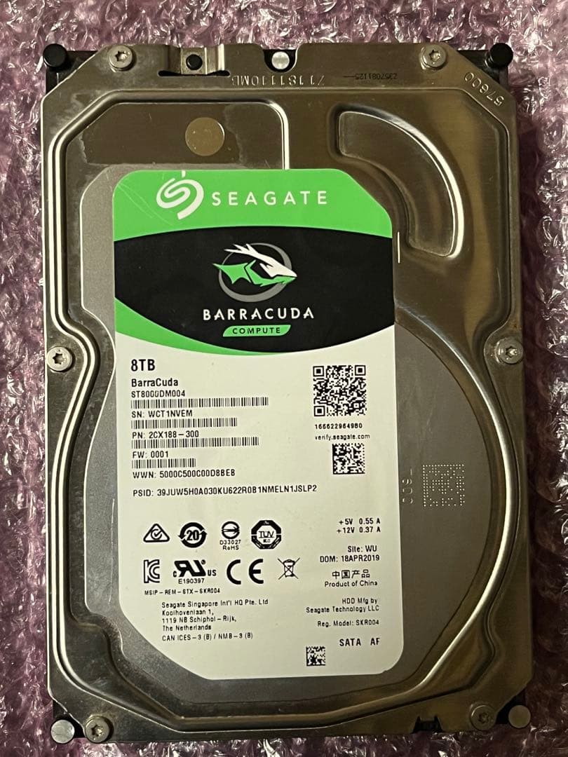 [ジャンク]Seagate HDD 8TB ST8000DM004 3.5インチ