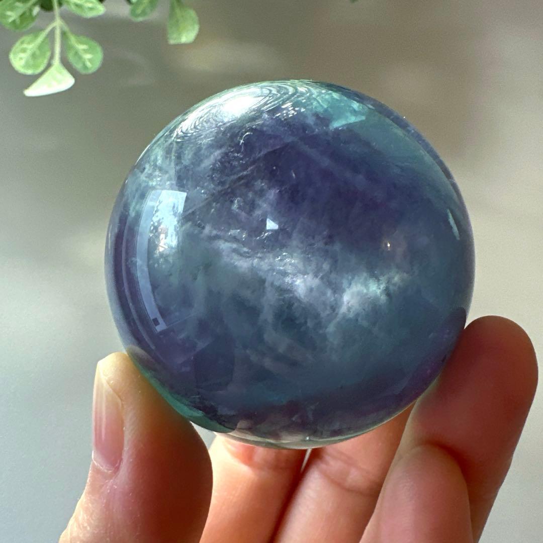 人*析様 フローライト　スフィア　4.9㎝　200.6 ブルーフローライト　透明