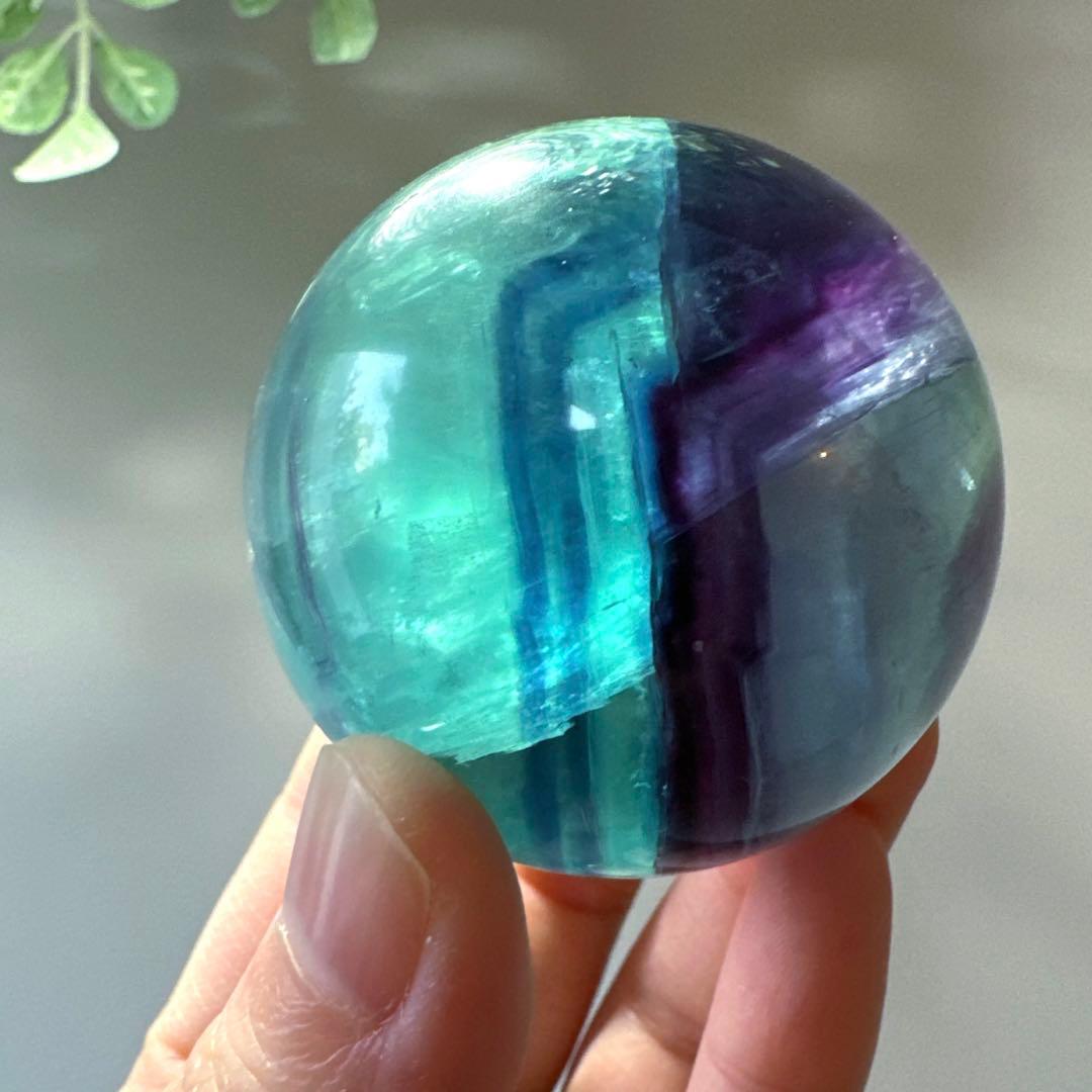 人*析様 フローライト　スフィア　4.9㎝　200.6 ブルーフローライト　透明