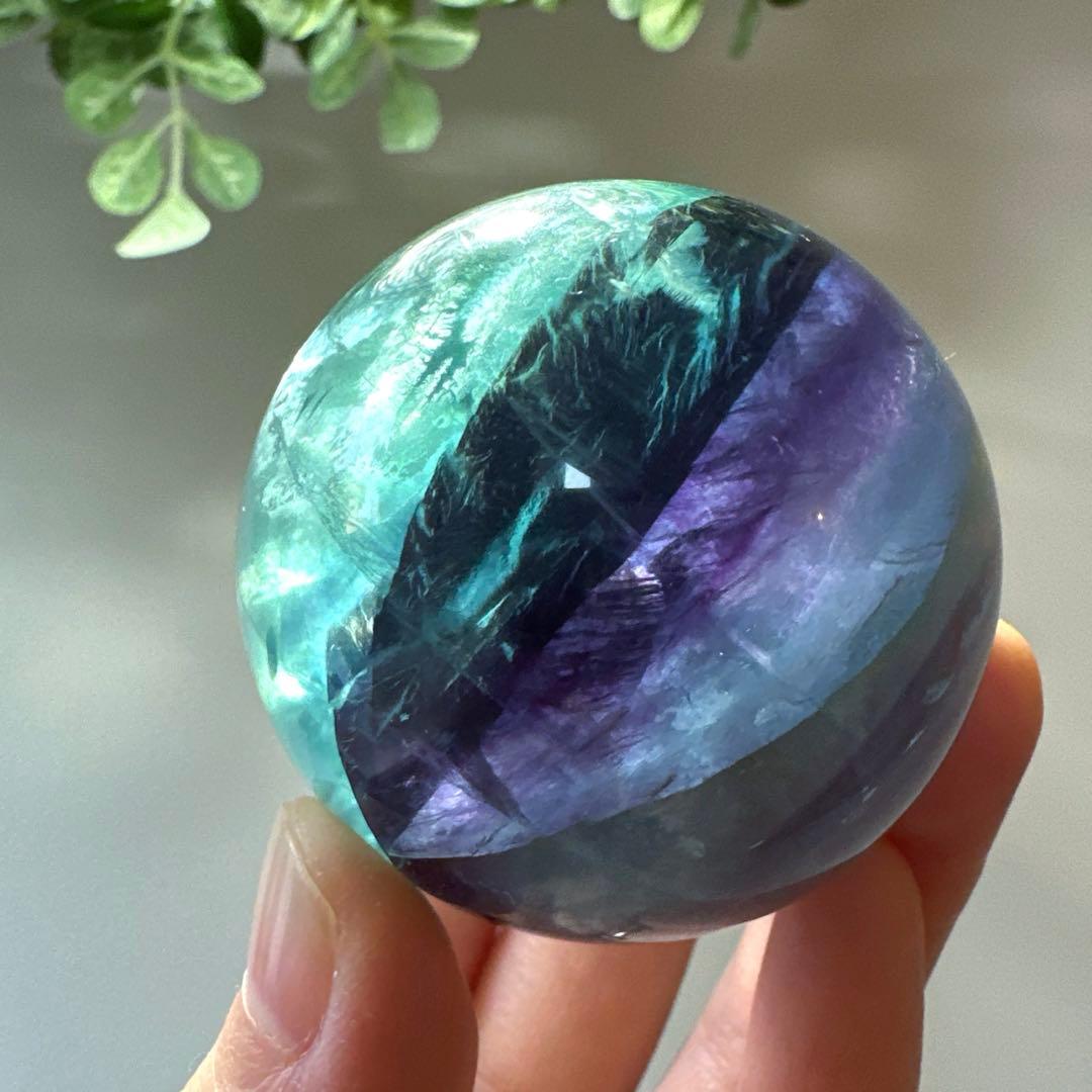 人*析様 フローライト　スフィア　4.9㎝　200.6 ブルーフローライト　透明