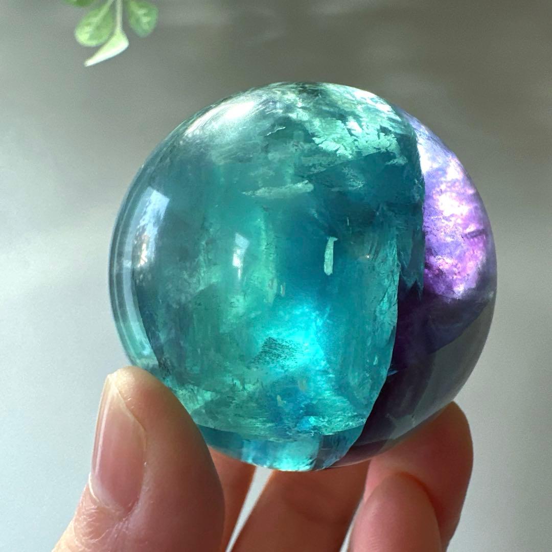 人*析様 フローライト　スフィア　4.9㎝　200.6 ブルーフローライト　透明