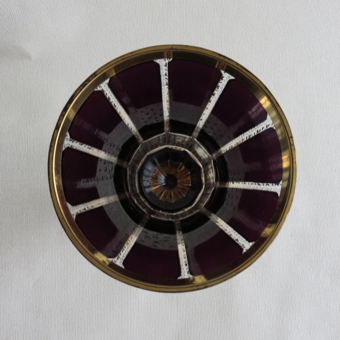 ボヘミアガラス　花瓶　金彩　箱付き