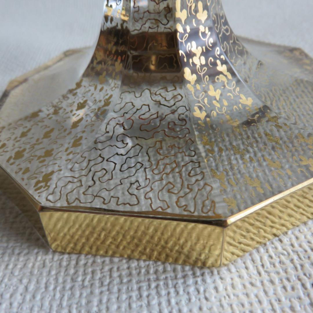 ボヘミアガラス　花瓶　金彩　箱付き