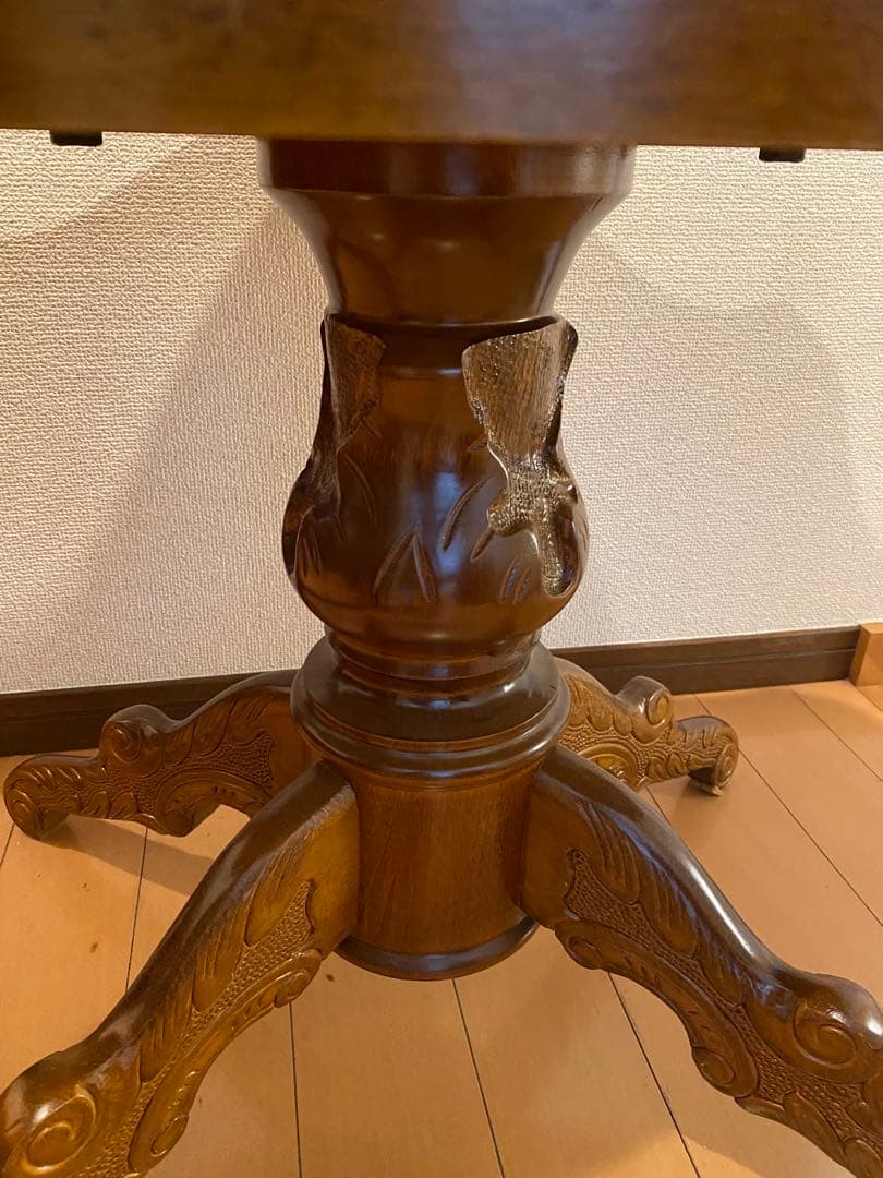 猫脚　象嵌イタリア製　木製テーブル