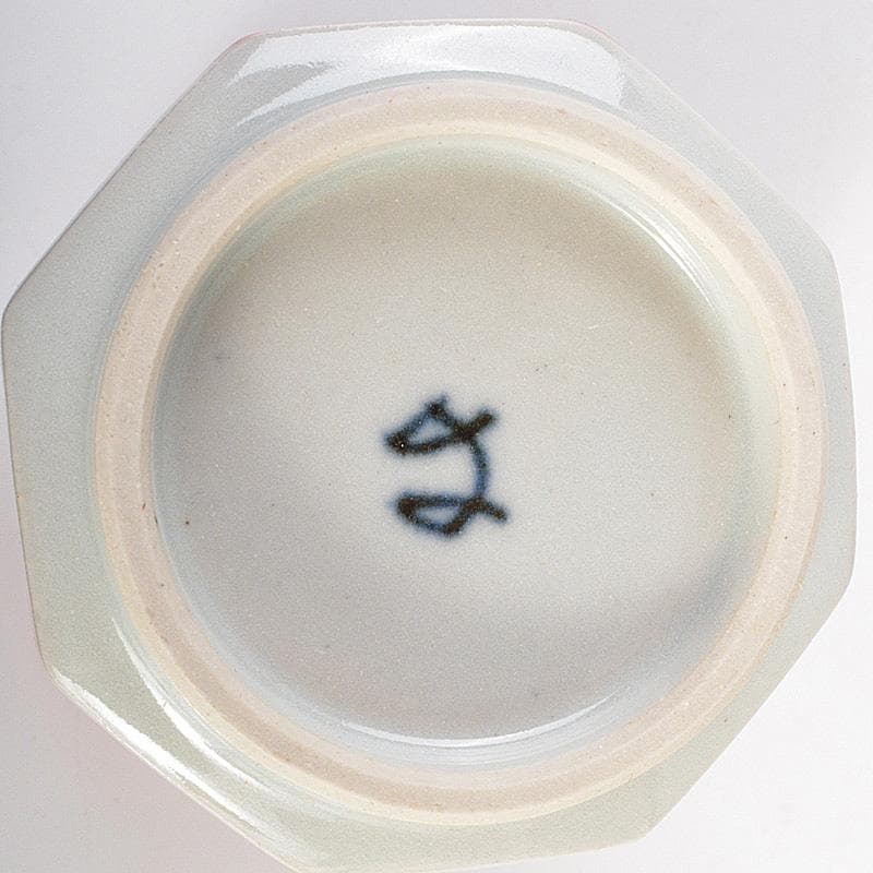 幸兵衛窯　色絵　筋文　八角　湯呑　5客　共箱　N　5991