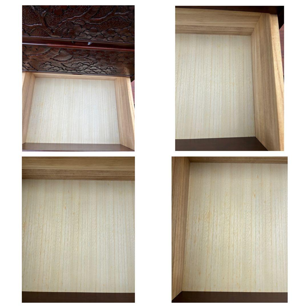 大坂屋家具店　軽井沢彫　4段チェスト　桜彫刻　伝統工芸　小箪笥