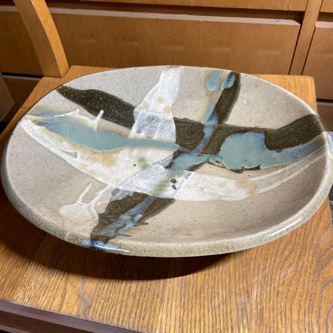 益子焼　楕円皿　箱なし