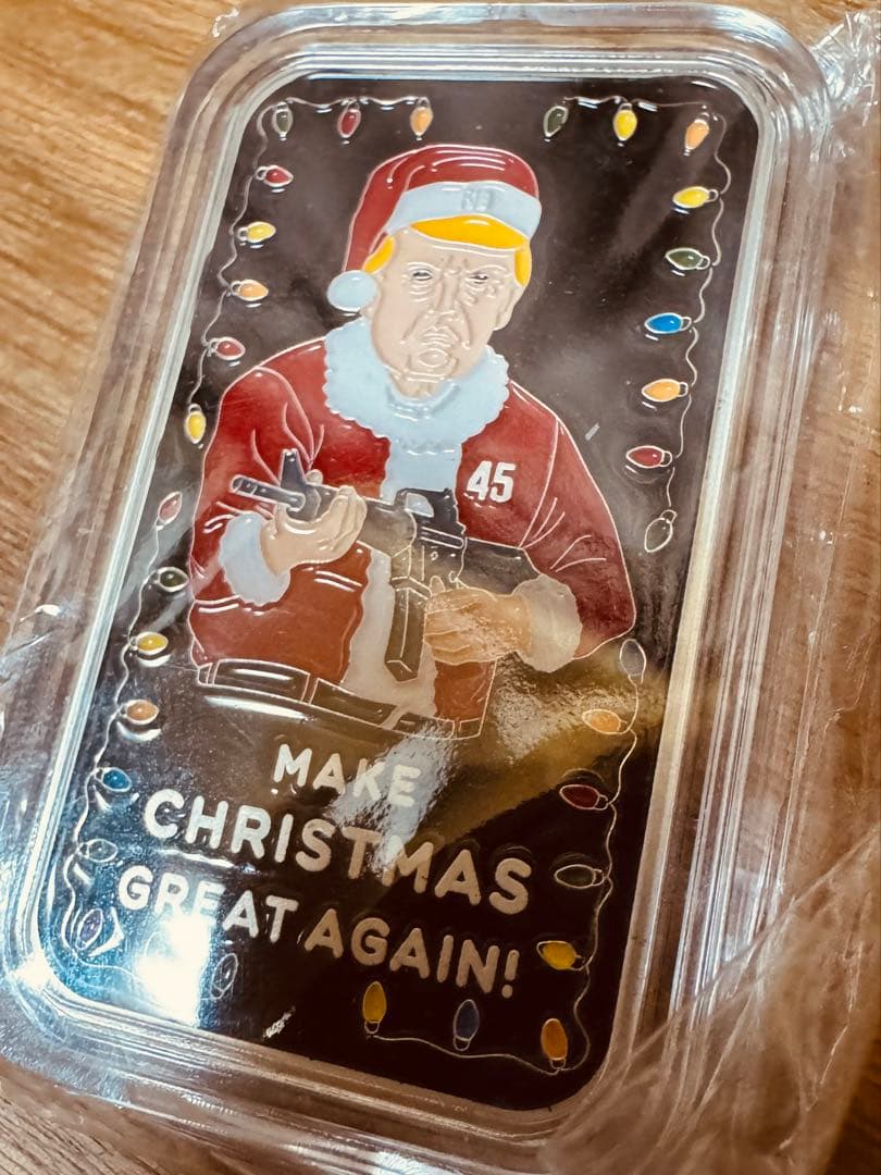 トランプ大統領　1オンス 純銀バー　メイククリスマスグレートアゲイン