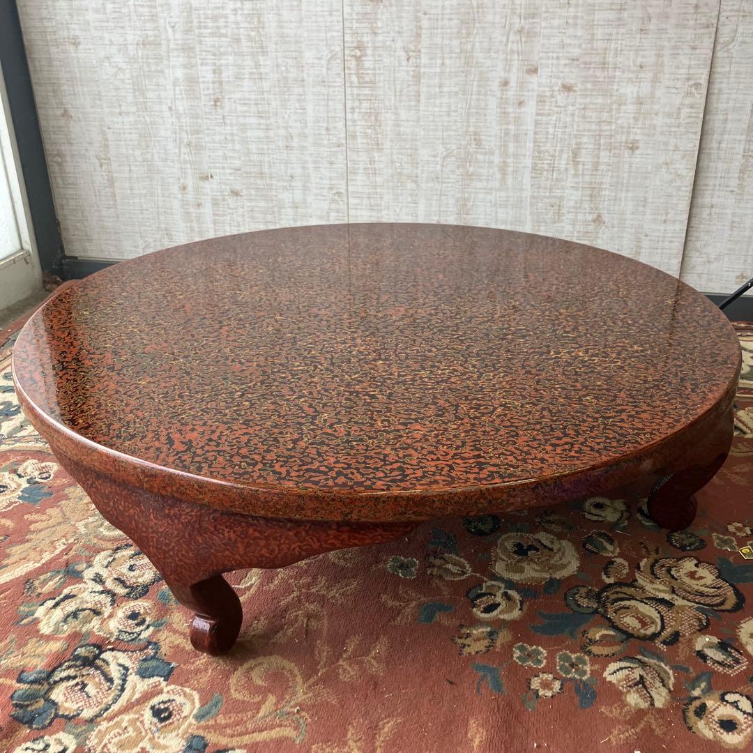 昭和レトロ 津軽塗り 螺鈿 円卓 ちゃぶ台 センターテーブル ローテーブル 座卓