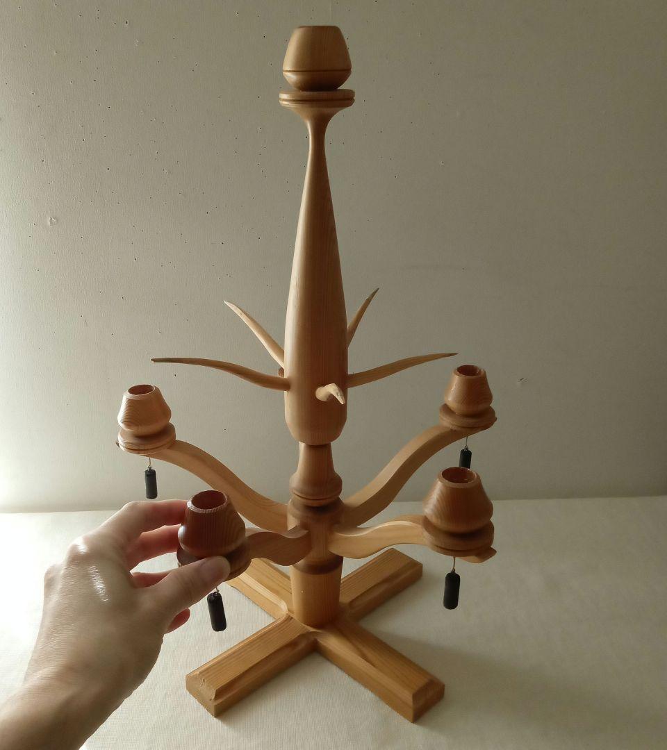 木製キャンドルホルダー 木工芸 スウェーデン 北欧 ヴィンテージ