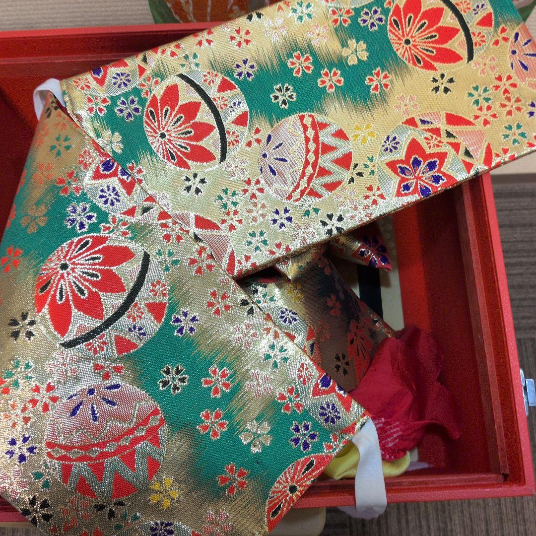 #SWG01.七五三女子７歳振袖飾帯小物付金駒刺繍御所車束ね熨斗吉祥花文金彩逸品